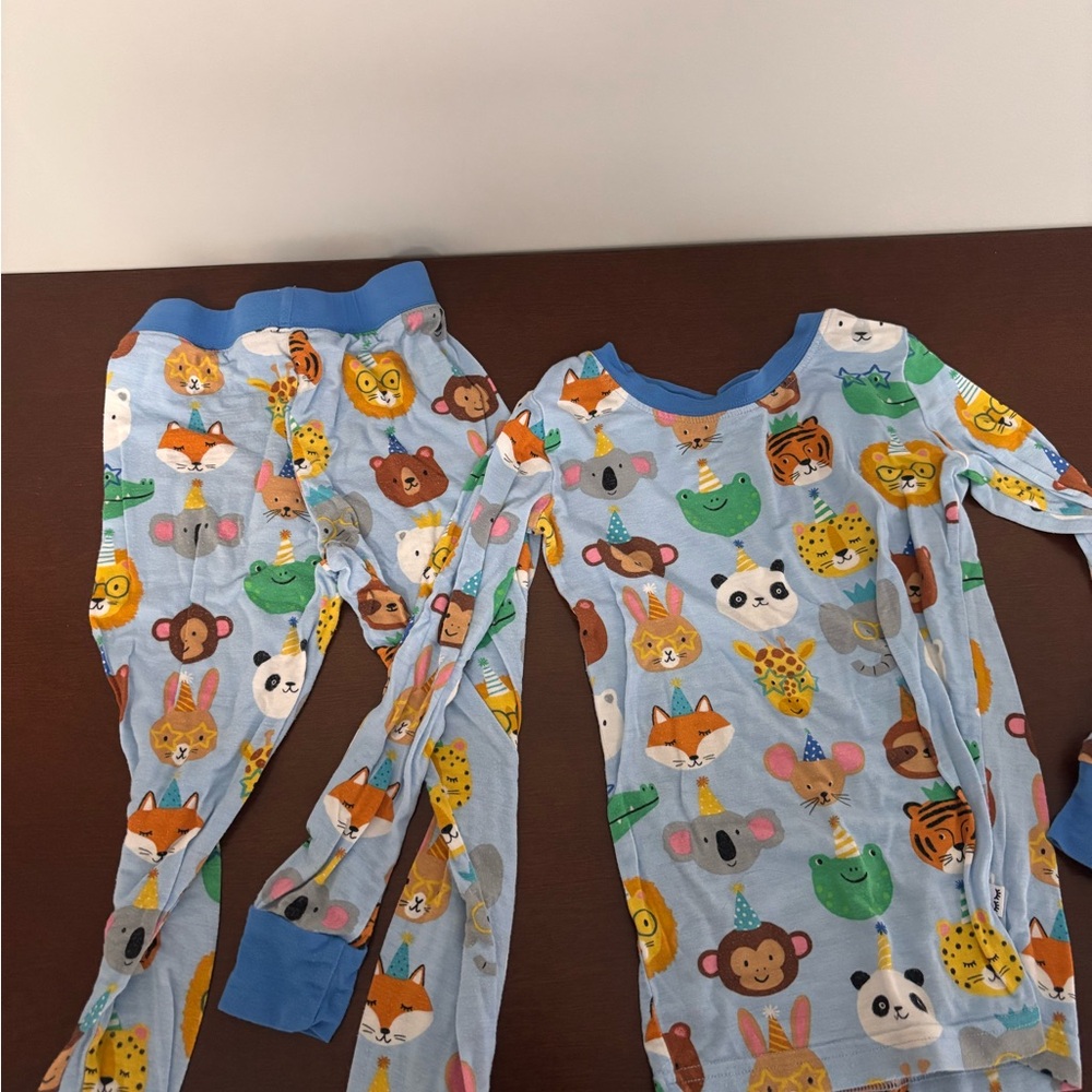 Little Sleepies Blue Animal Print Pajama Set